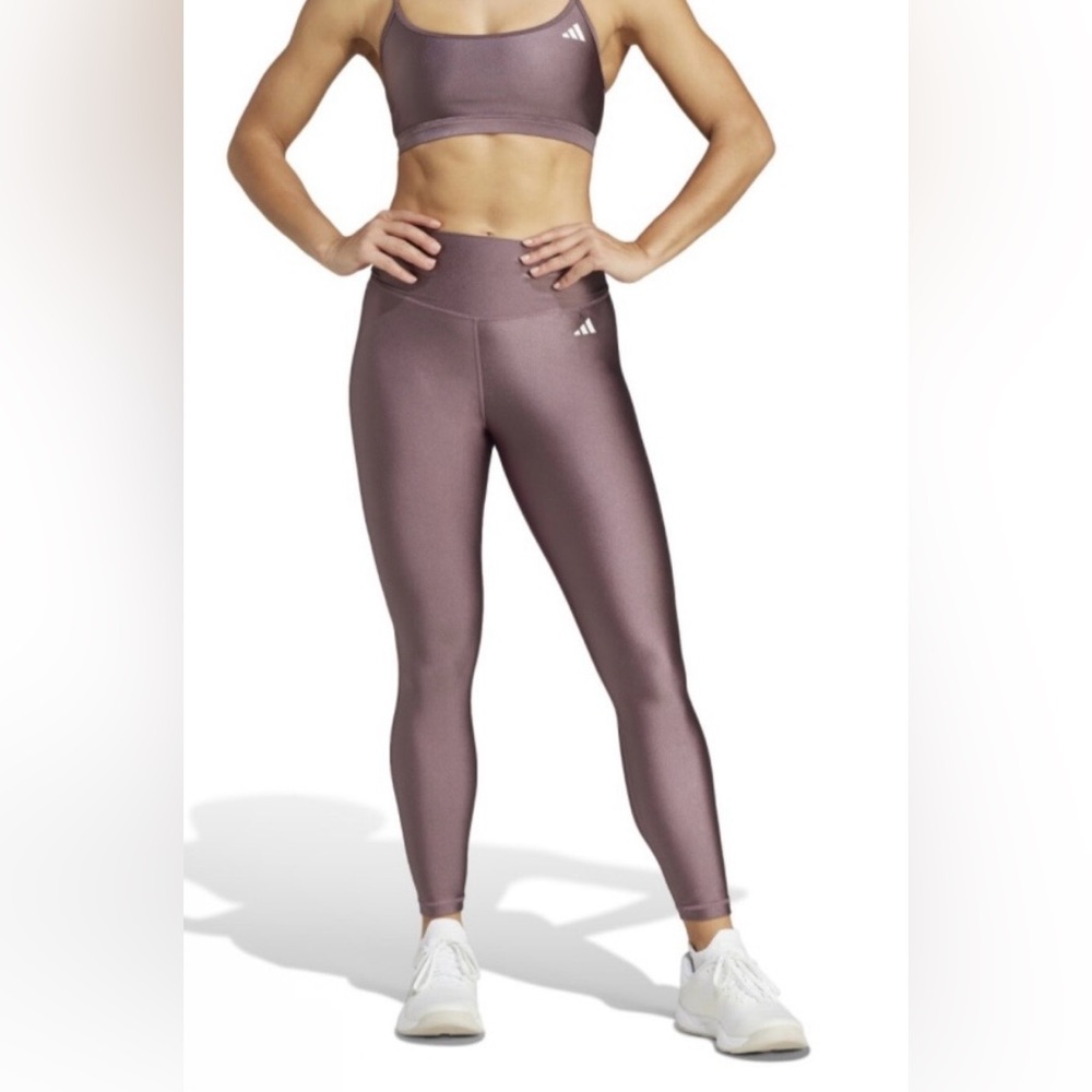 Adidas | Women's Optime Essentials Aeroready Purple Leggings Tights SzL